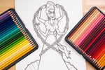 Superheroes coloring canvas + Watercolor Paint Pack